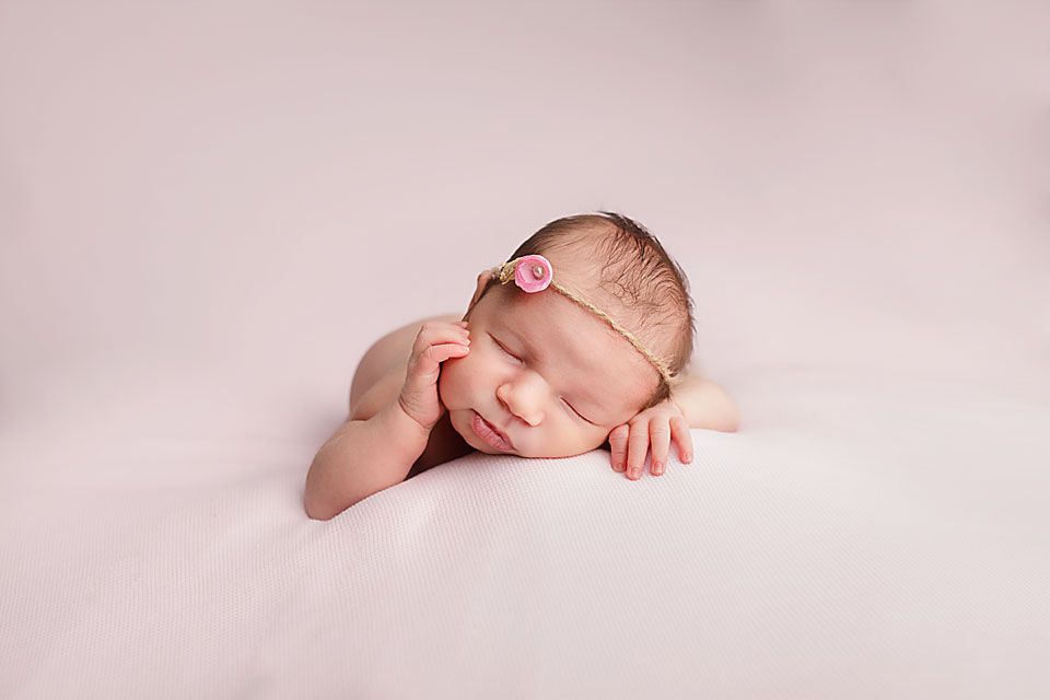 newborn baby, northern york region, georgina, pink floral headband, isty bitsy blooms