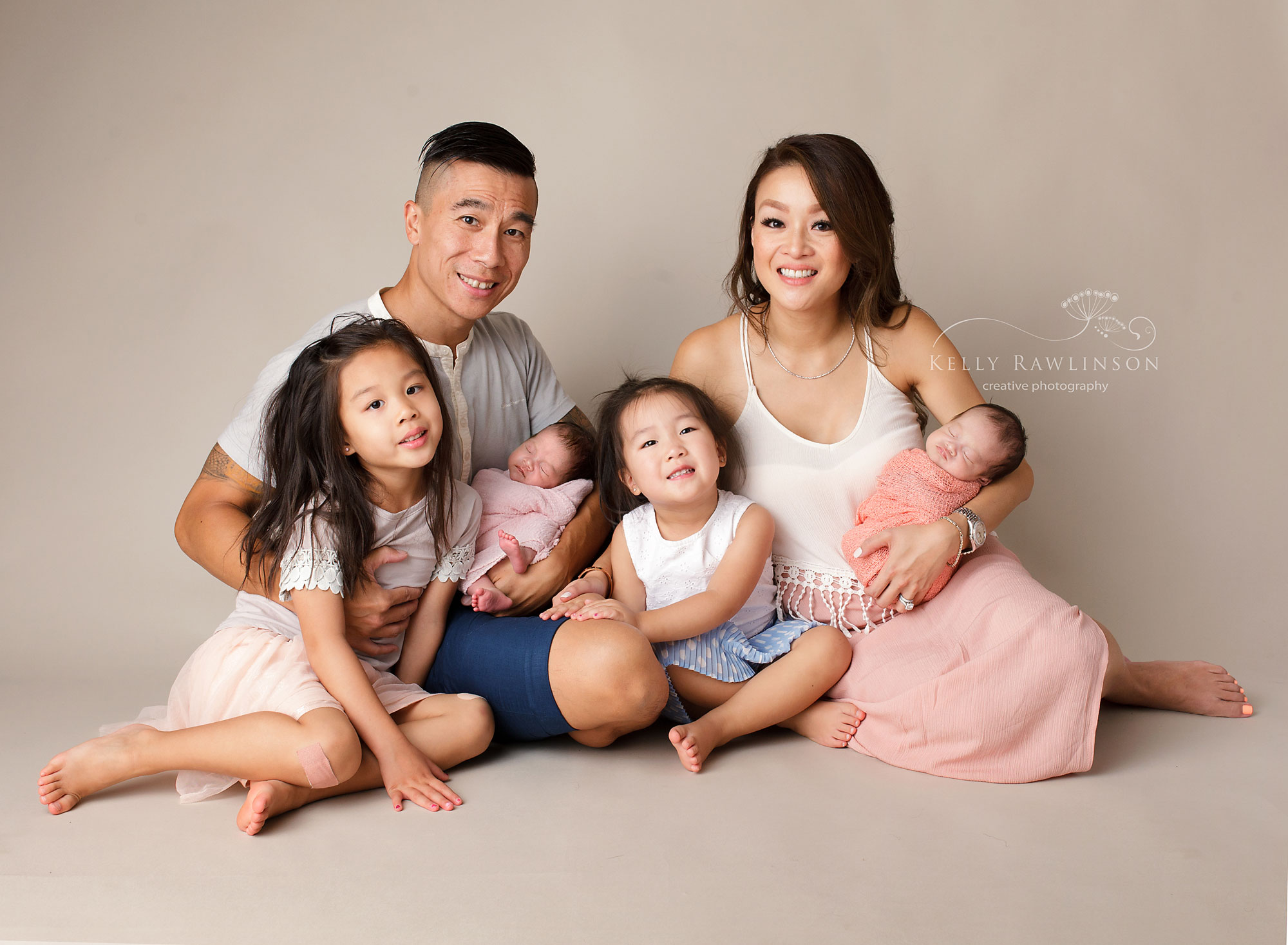 Aurora family with newborn twins