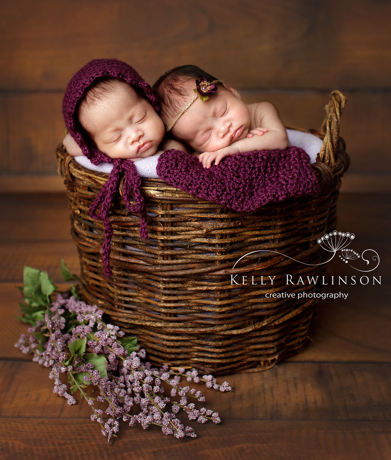 Aurora twin girls professional newborn photography