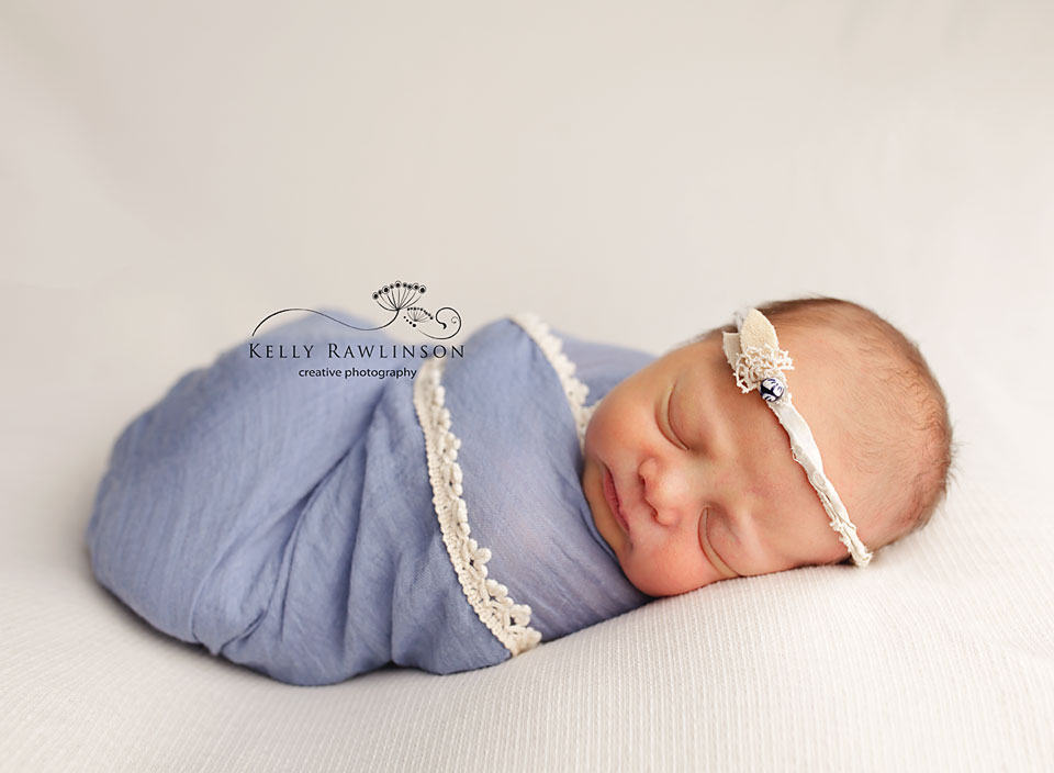 Bradford Newborn Photography, sweet baby girl in blue.