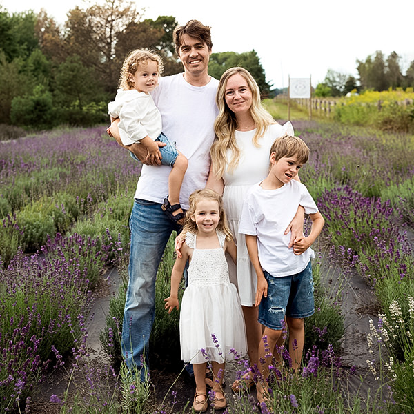 Family portrait in Lavender field in York Region