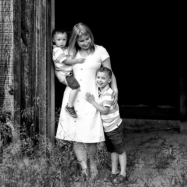Black and white family photos