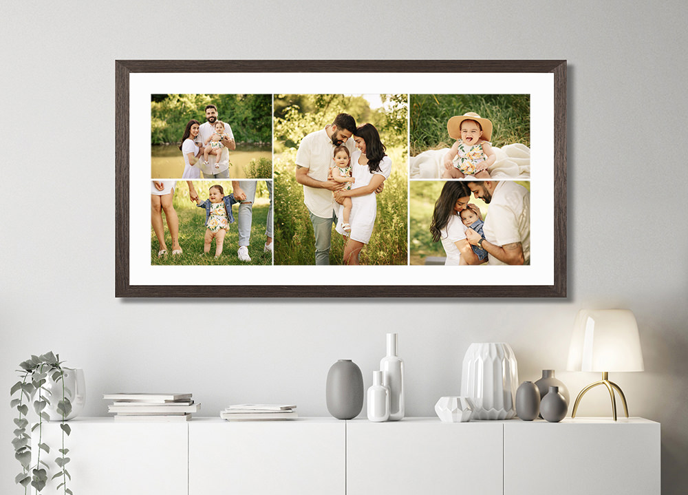 Framed collage of family photography session images