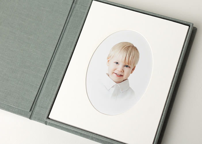 Beautifully crafted oval matted Heirloom Portrait in fabric box