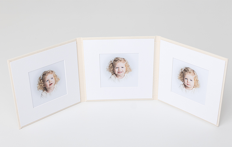 Enjoy your images as artwork -Matted folio with 3 heirloom portrait images